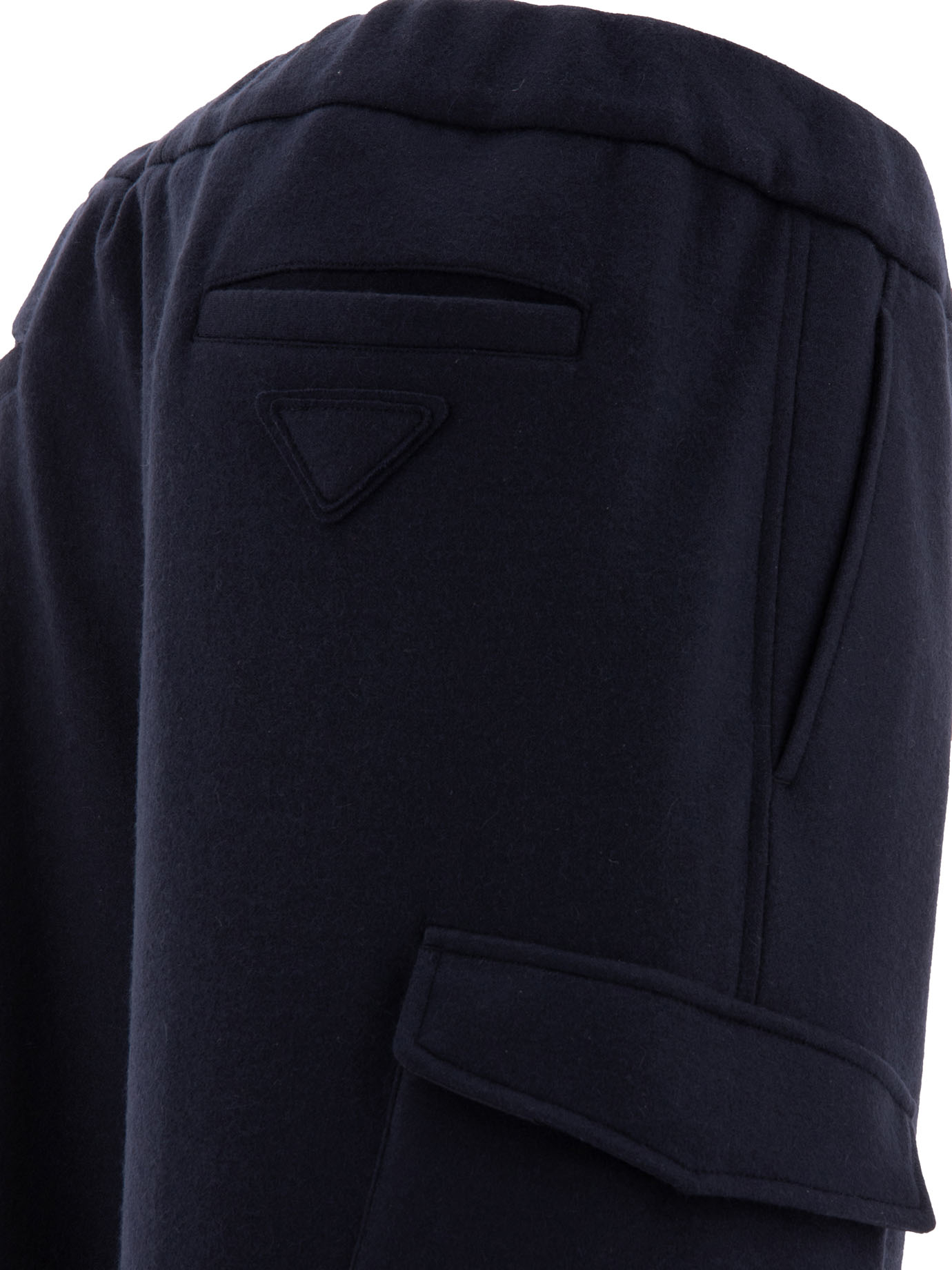 PRADA Blue Cargo trousers in cashmere and wool